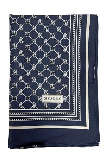 Vakko Twill İpek Şal - Özel Seri - Lacivert