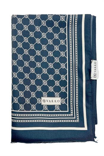 Vakko Twill İpek Şal - Özel Seri - Petrol Mavi