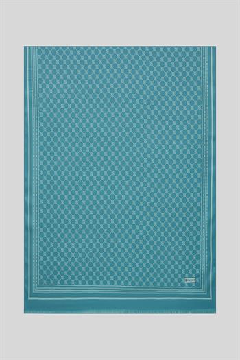 Vakko Twill İpek Şal - Özel Seri - Turkuaz