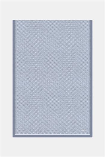 Vakko Twill İpek Şal - Yeni Monogram - Bebe Mavi