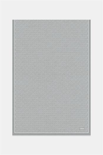 Vakko Twill İpek Şal - Yeni Monogram - Gümüş