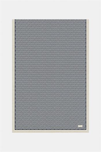 Vakko Twill İpek Şal - Yeni Monogram - Lacivert Ekru