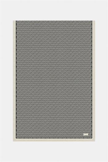 Vakko Twill İpek Şal - Yeni Monogram - Siyah Ekru