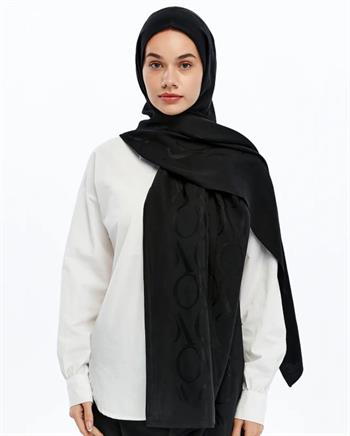 Valentino Orlandi Alia Şal - VO Motif Desen - Siyah