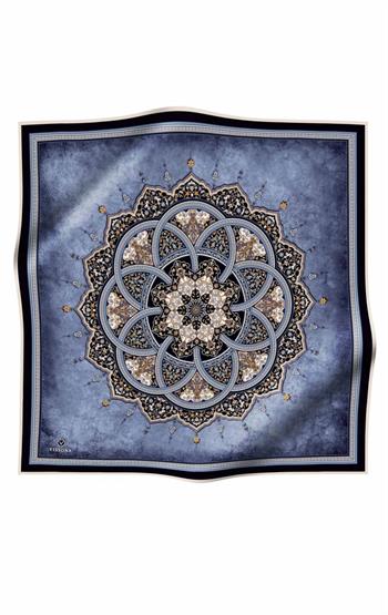 Vissona Twill İpek Eşarp - 17376 - 0031-0033 İndigo Lacivert