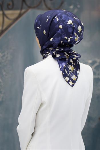 Vissona Twill İpek Eşarp - 51776 - 0033 Lacivert