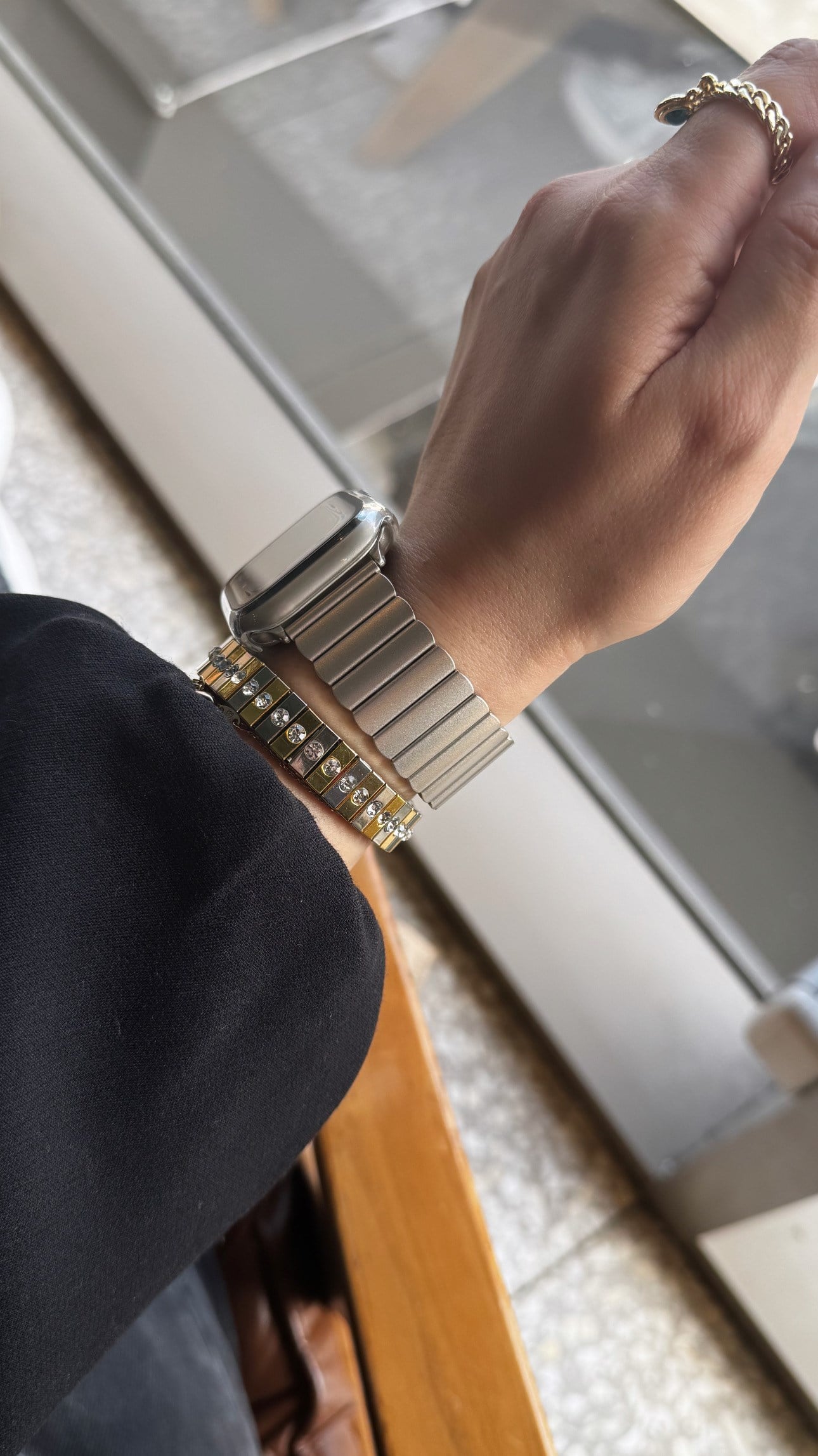 Baklalı Çelik Applewatch Kordon Yıldız Işığı