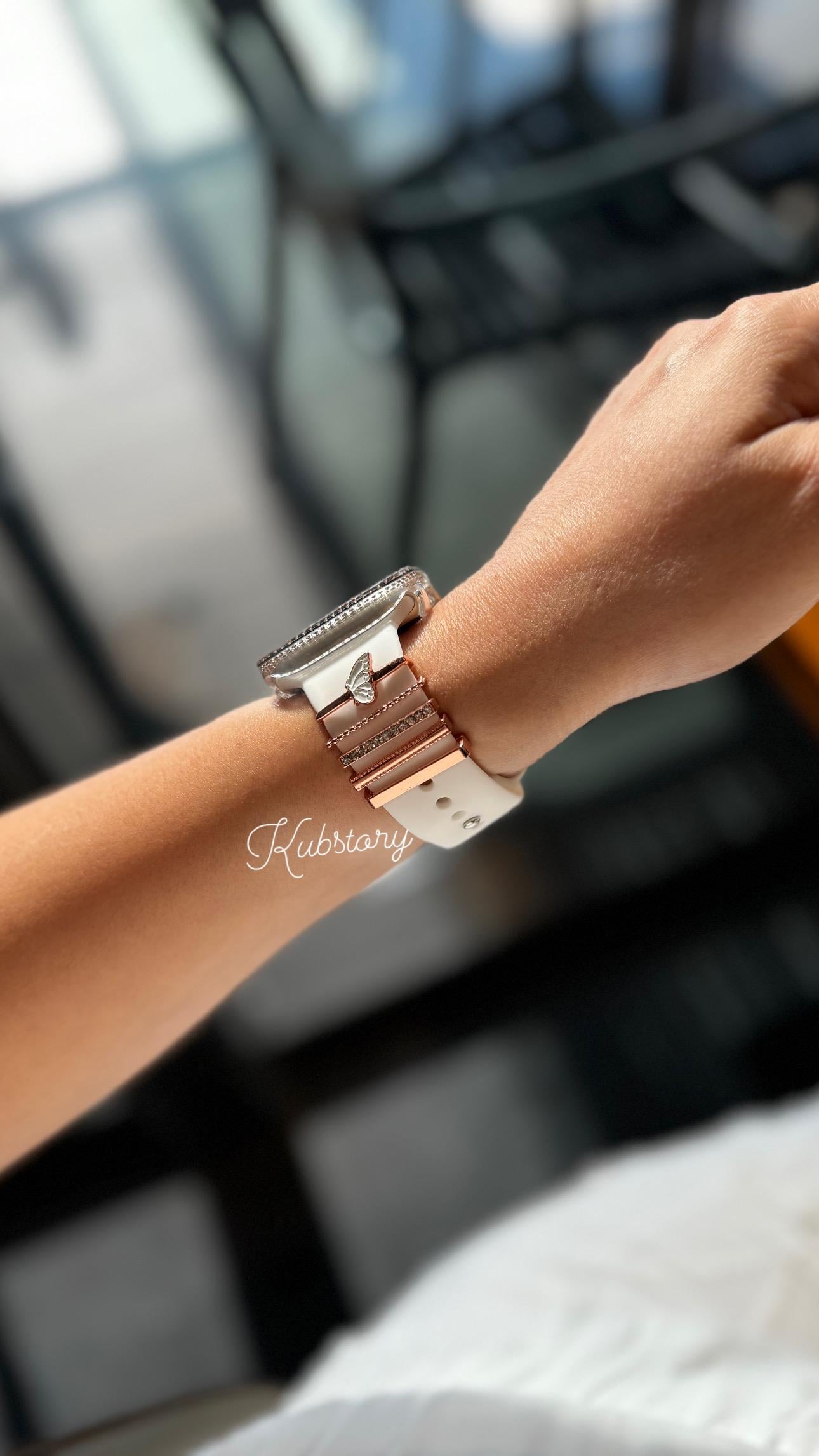 Beyaz Kanat Watch Saat Charmı Rose