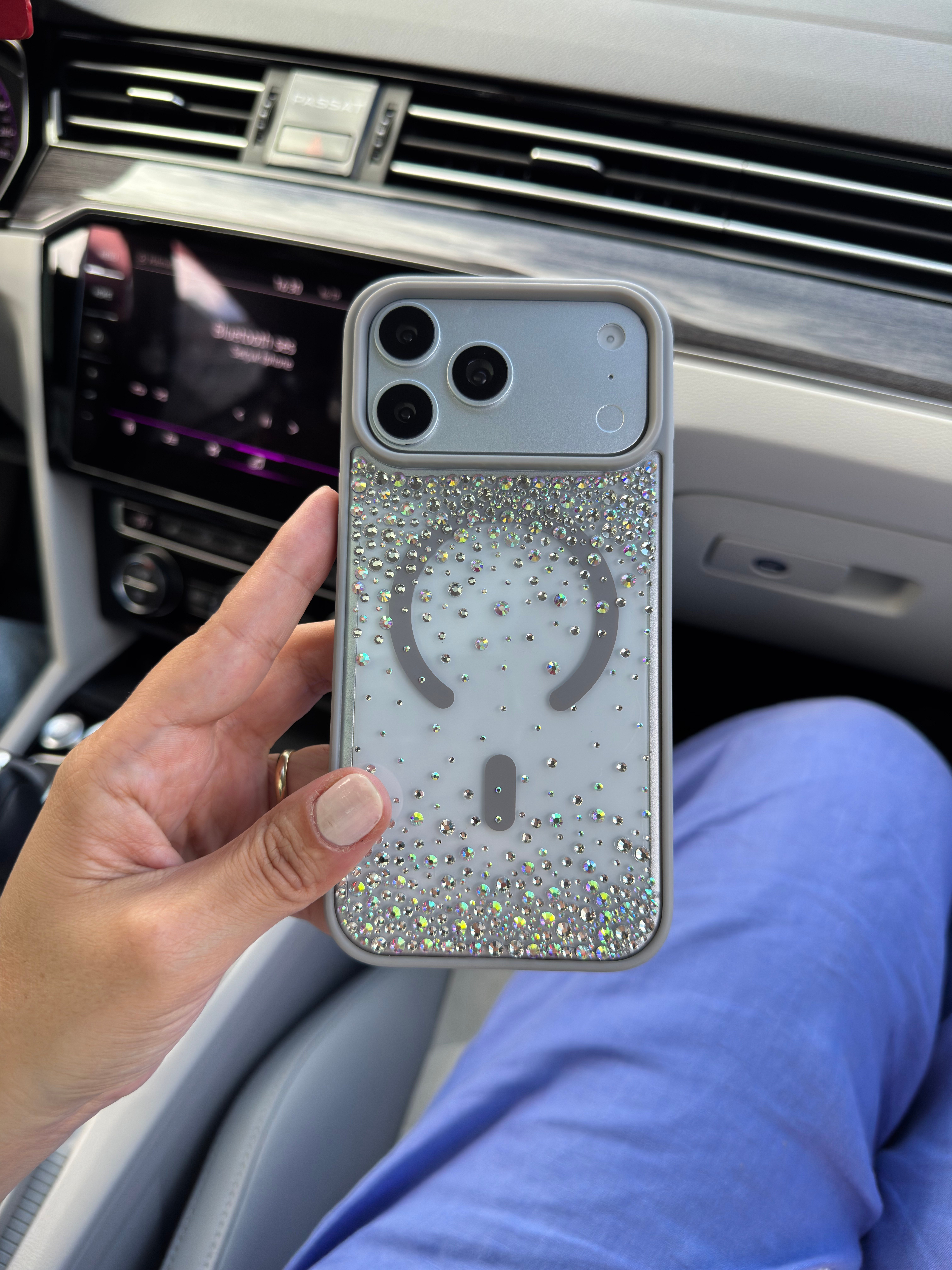 Crystal Aura İphone Telefon Kılıf Gri 