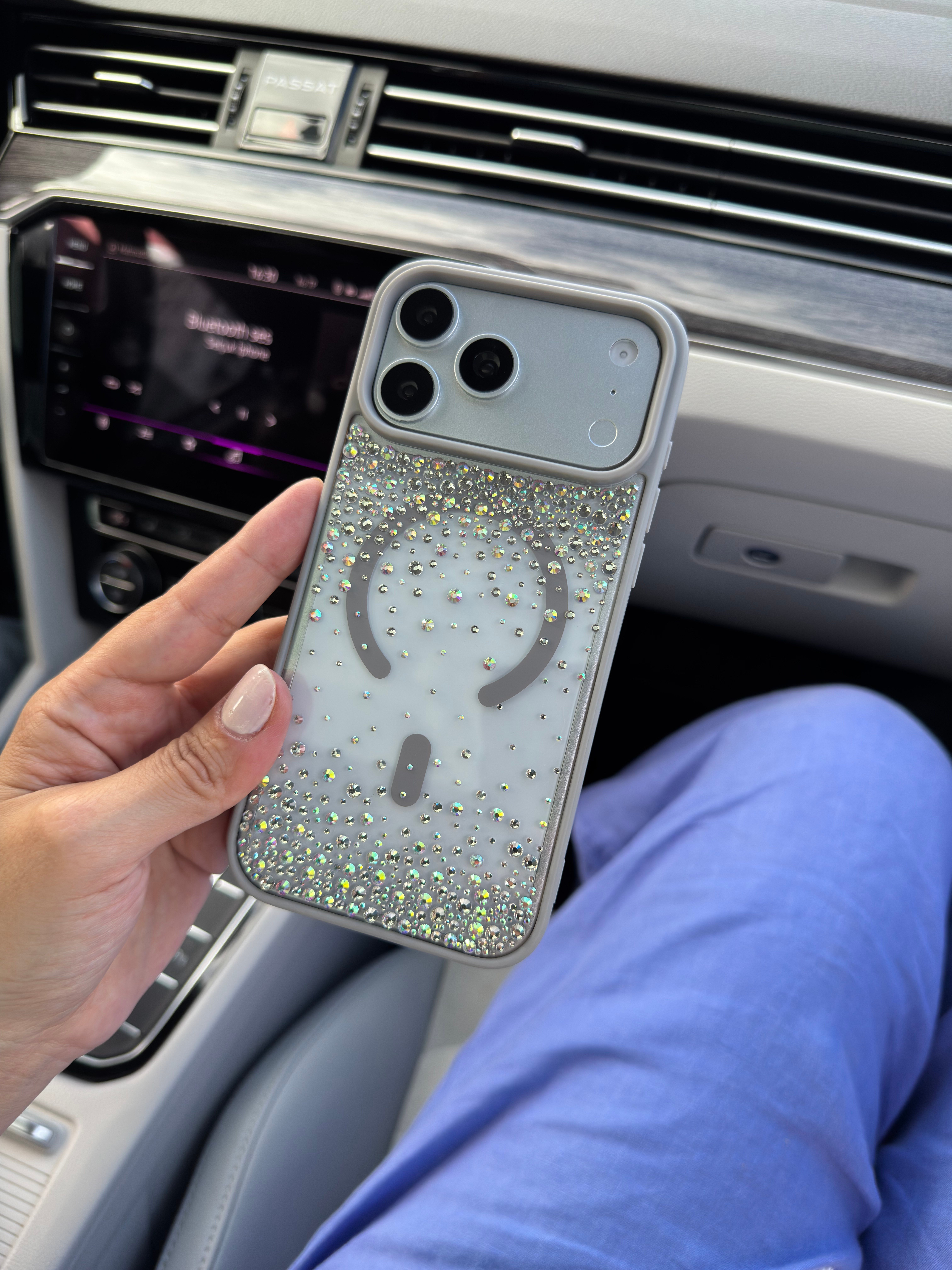 Crystal Aura İphone Telefon Kılıf Gri 