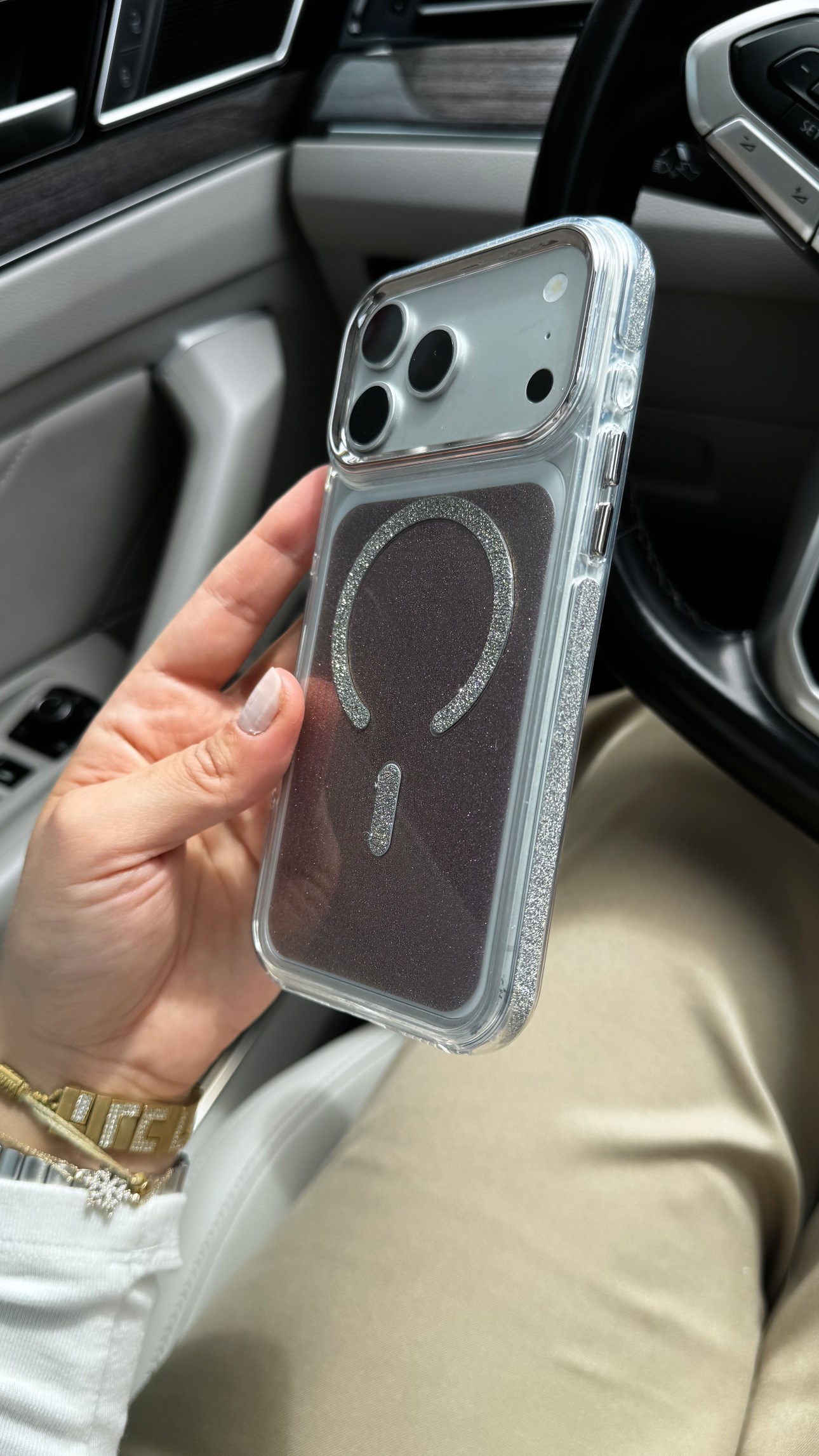 Glitter Magsafe İphone Telefon Kılıfı Mor