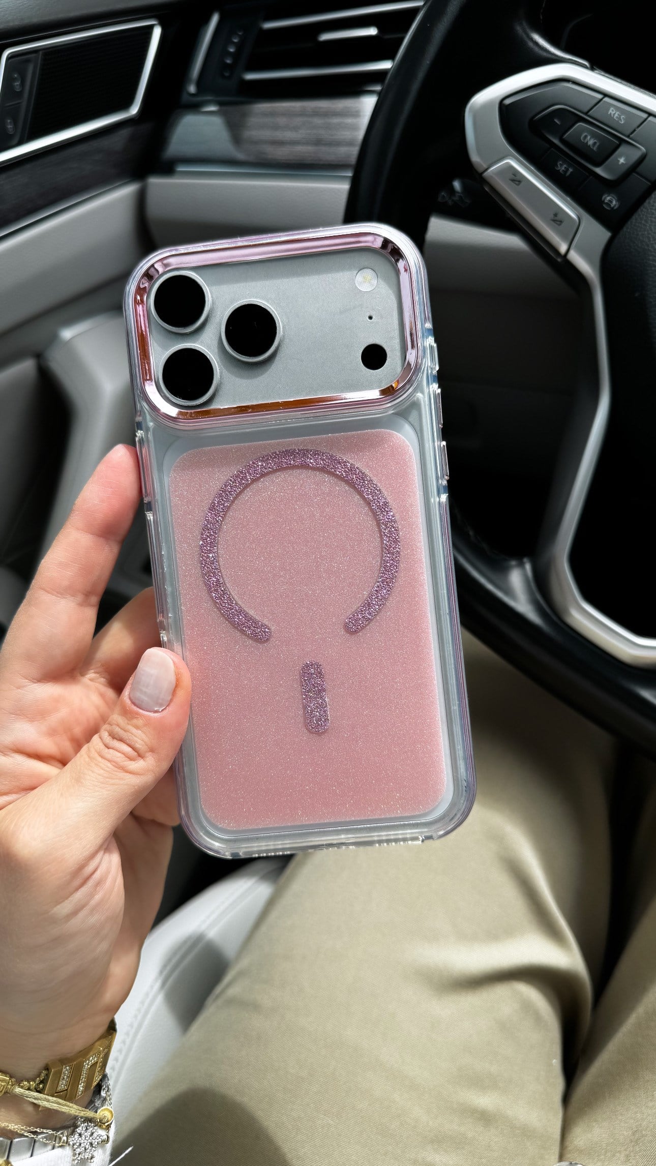 Glitter Magsafe İphone Telefon Kılıfı Pembe