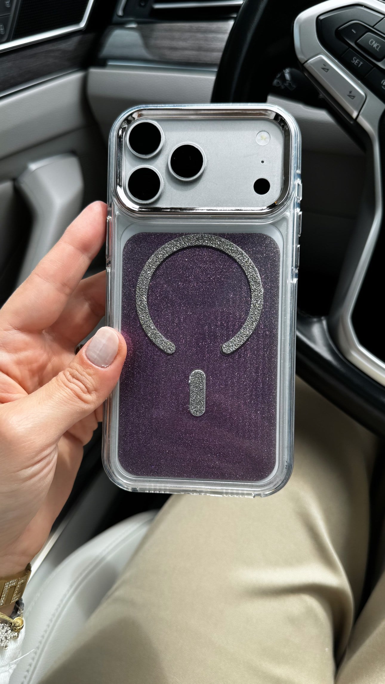 Glitter Magsafe İphone Telefon Kılıfı Mor