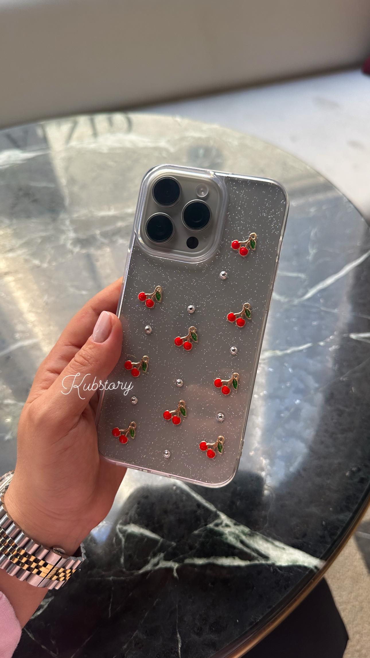 Kiraz Detaylı İphone Telefon Kılıfı