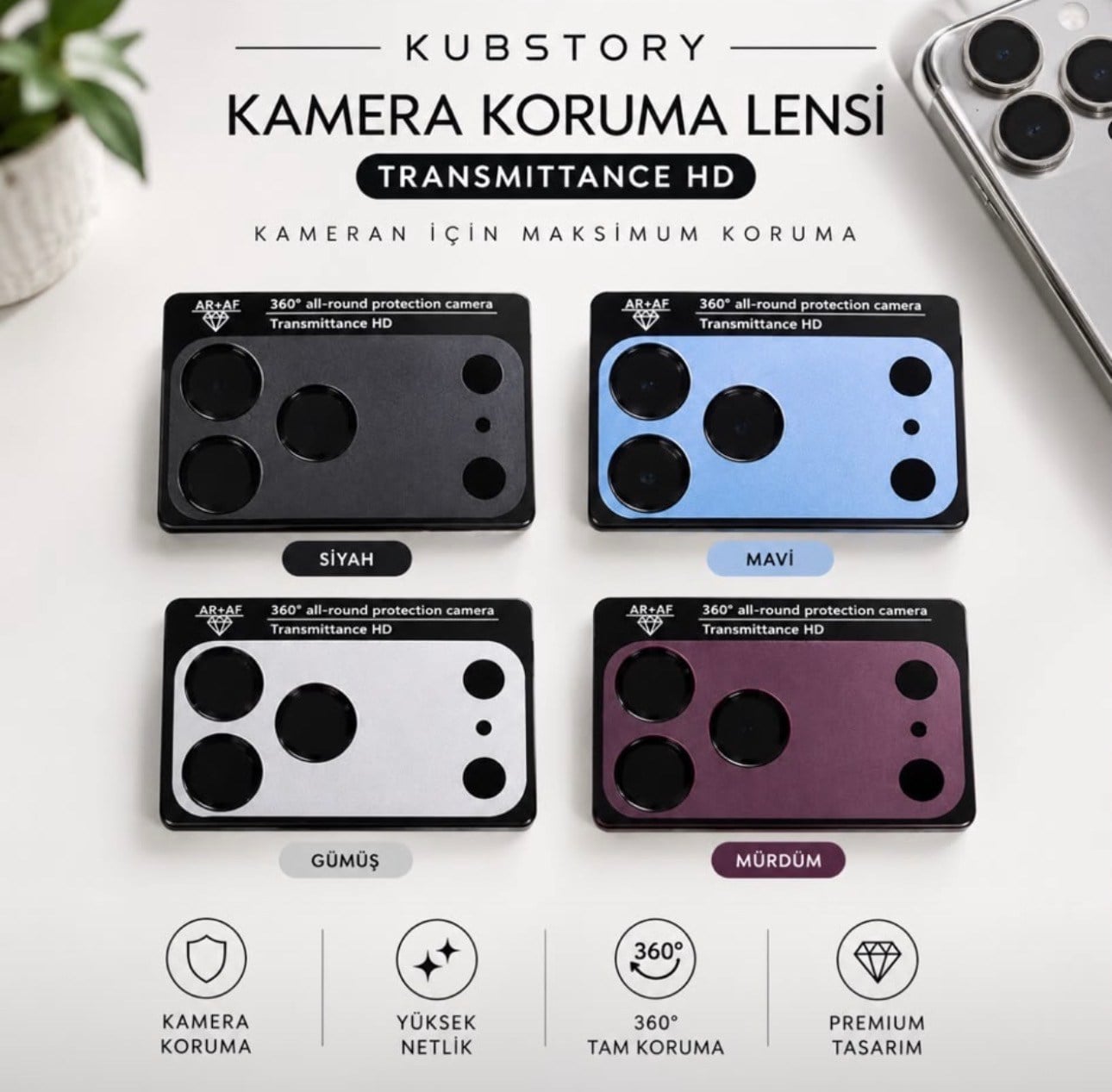 Safir Taşsız Kamera Koruyucu Lens 