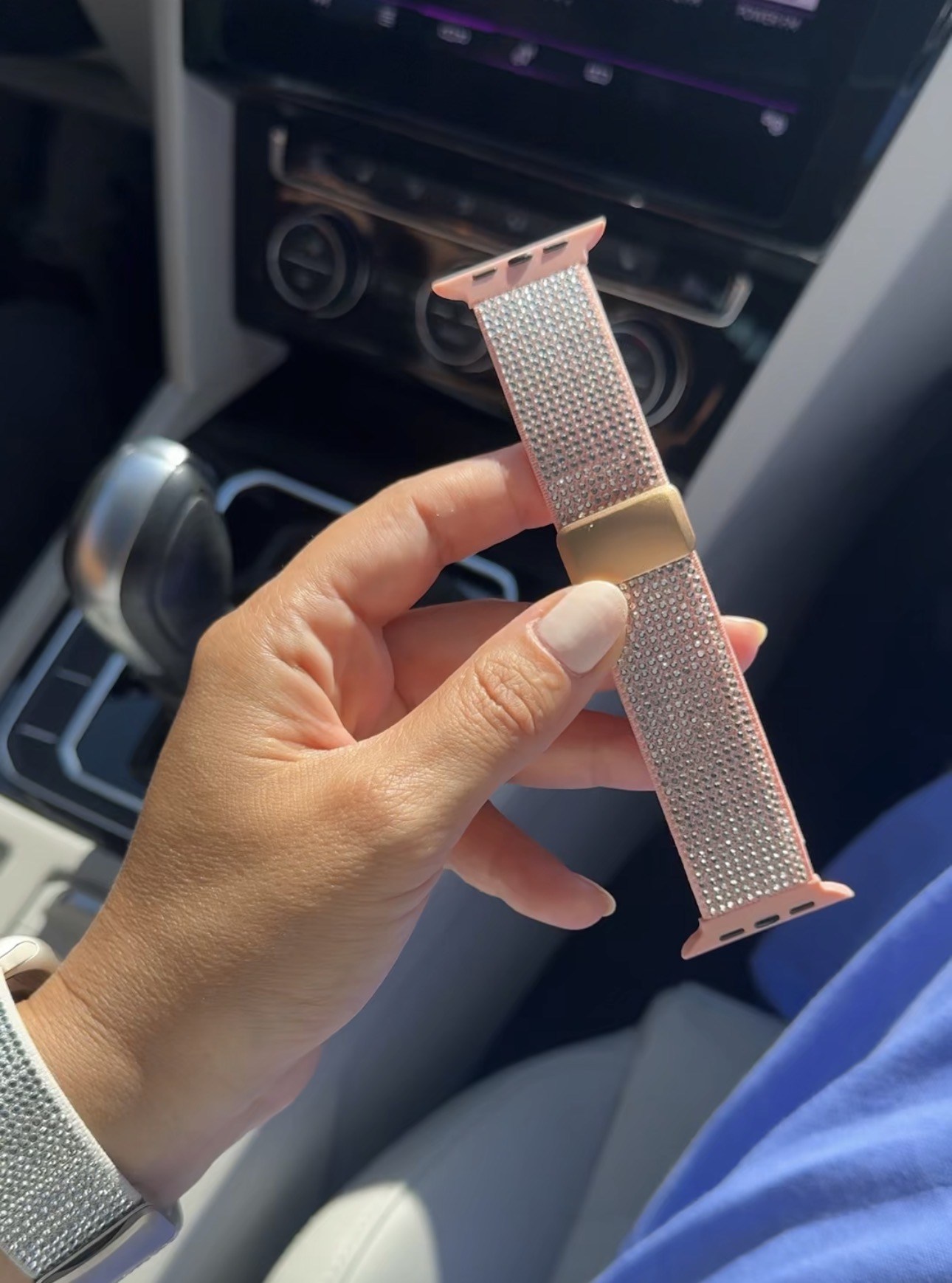 Taşlı Pembe Loop Applewatch Kordon 