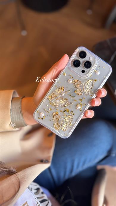 Butterfly İphone Telefon Kılıfı Gold