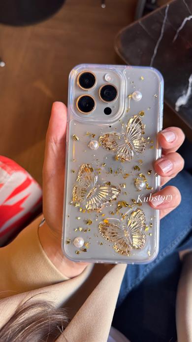 Butterfly İphone Telefon Kılıfı Gold