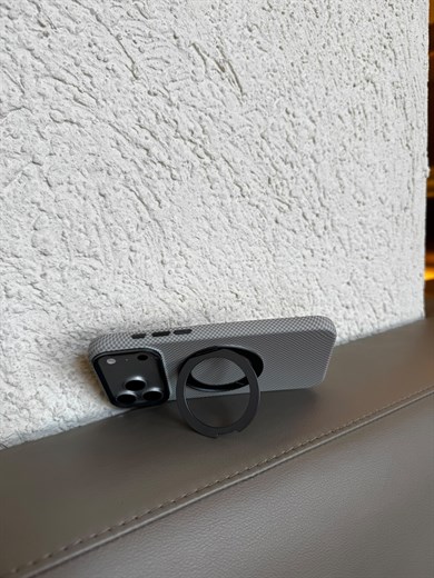 Carbon Standlı Magsafe İphone Telefon Kılıfı Gri