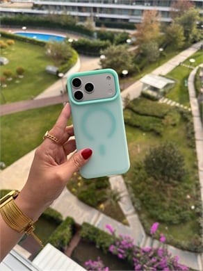 Color Frame MagSafe İphone Telefon Kılıf Turkuaz