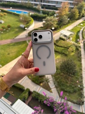 Color Frame MagSafe İphone Telefon Kılıf Gri