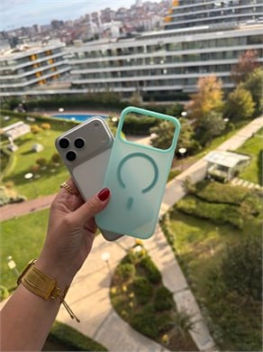 Color Frame MagSafe İphone Telefon Kılıf Turkuaz