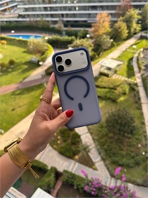 Color Frame MagSafe İphone Telefon Kılıf Lacivert
