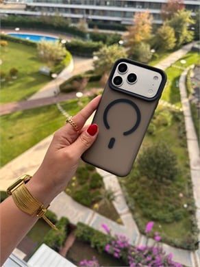 Color Frame MagSafe İphone Telefon Kılıf Siyah