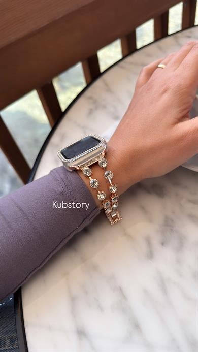 Cristal Luxe Çelik Kordon Rose