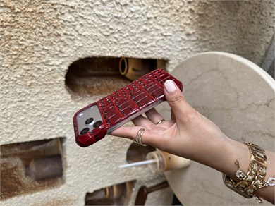 Croco Yılan Derili İphone Telefon Kılıfı Kırmızı