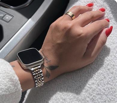 Elegance Çelik Metal Kordon Gümüş-Gold İnce