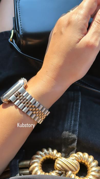 Elegance Çelik Metal Kordon Gümüş-Rose