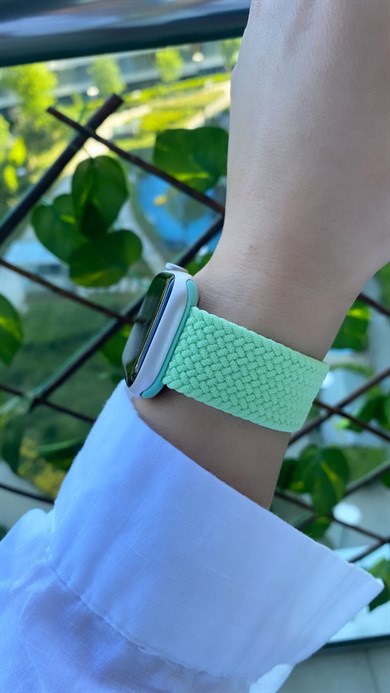 Fıstık Yeşil Örgü Loop Kordon