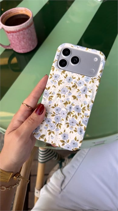 Flower Pastel İphone Telefon Kılıfı Mavi