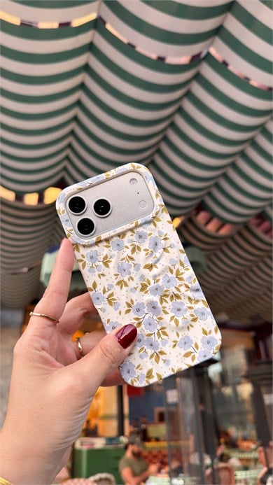 Flower Pastel İphone Telefon Kılıfı Mavi