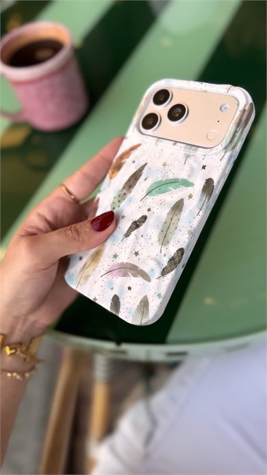 Flower Pastel İphone Telefon Kılıfı Tüy