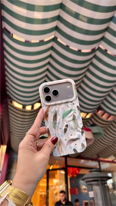 Flower Pastel İphone Telefon Kılıfı Tüy