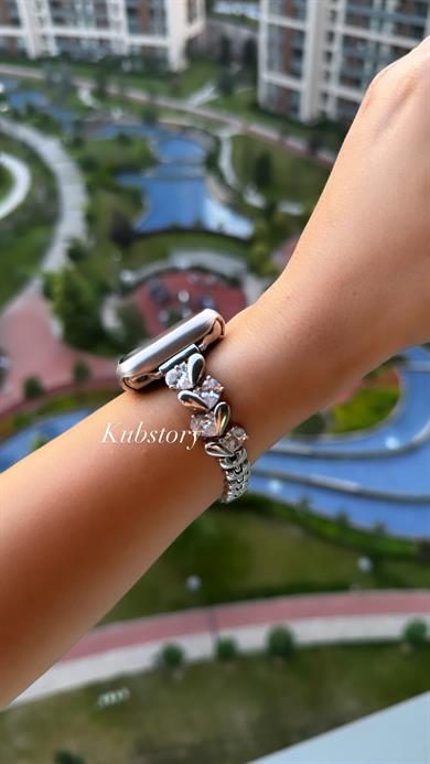 Kalp Metal Kordon Gümüş