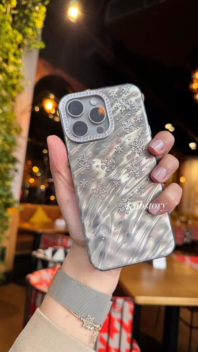 Kar Tanesi İphone Telefon Kılıfı Antrasit