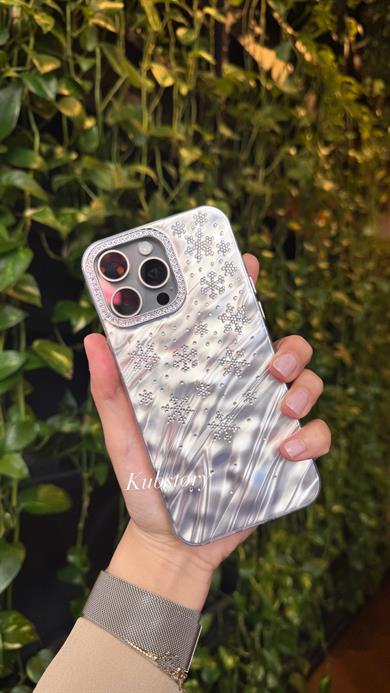 Kar Tanesi İphone Telefon Kılıfı Gümüş