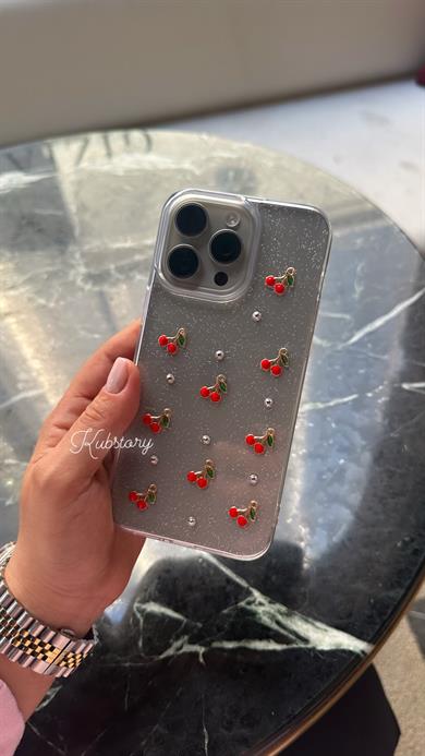 Kiraz Detaylı İphone Telefon Kılıfı