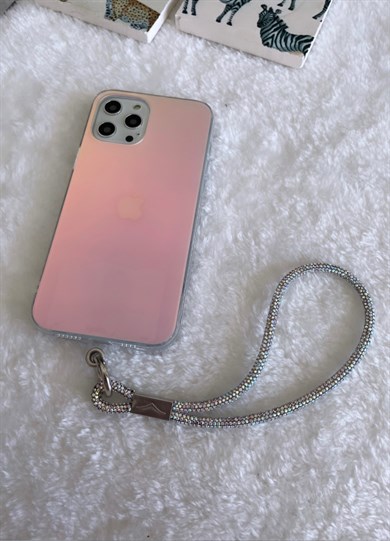 Kısa Taşlı Işıltılı Telefon Askısı
