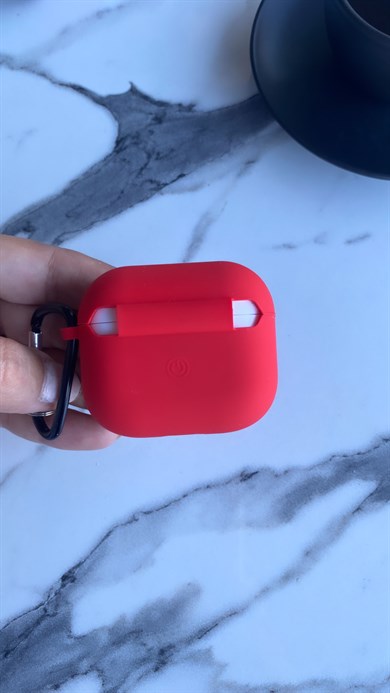 Lansman Dokulu Airpods Kılıfı Kırmızı