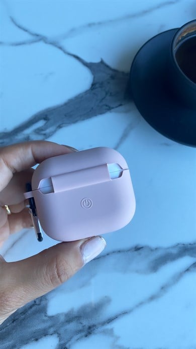 Lansman Dokulu Airpods Kılıfı Kum Pembe