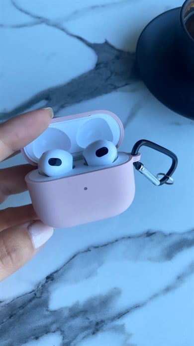Lansman Dokulu Airpods Kılıfı Kum Pembe