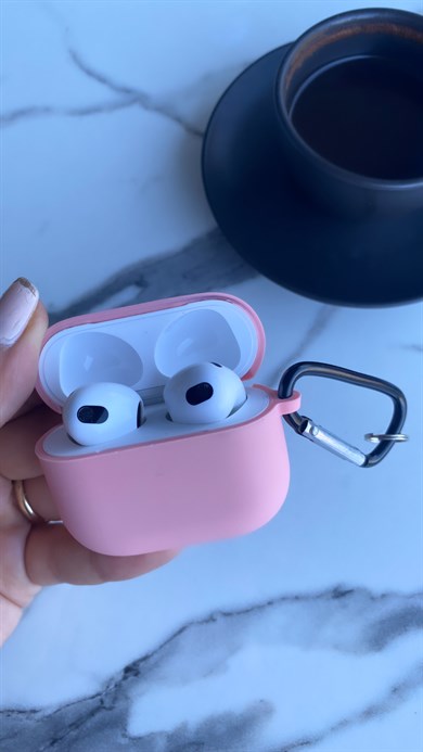 Lansman Dokulu Airpods Kılıfı Pembe
