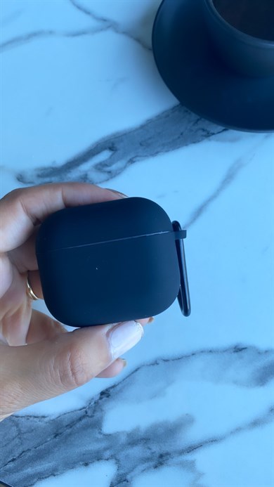 Lansman Dokulu Airpods Kılıfı Siyah