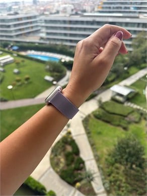Lila Applewatch Hasır Metal Kordon 