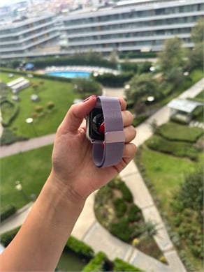 Lila Applewatch Hasır Metal Kordon 