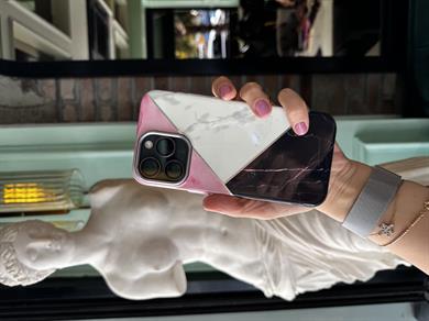 Magsafe İphone Telefon Pembe Mermer